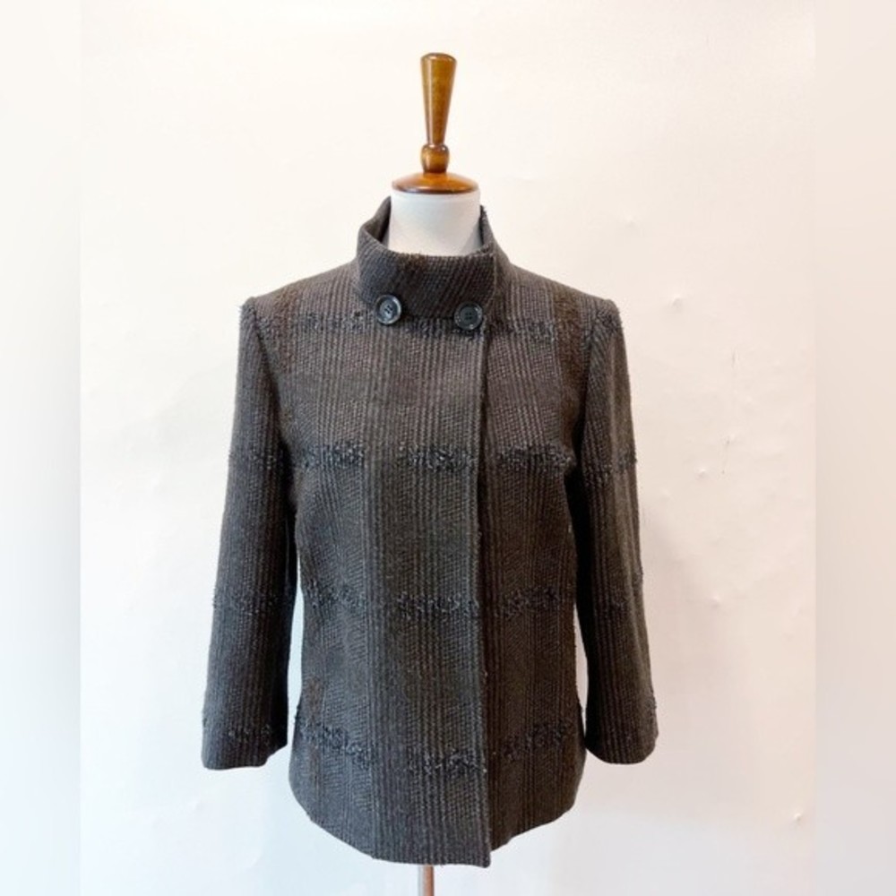 Kiton 100% Cashmere Jacket Brown Plaid Size 42